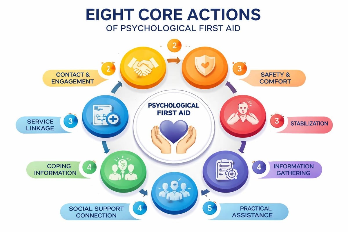 Psychological first aid core actions workflow