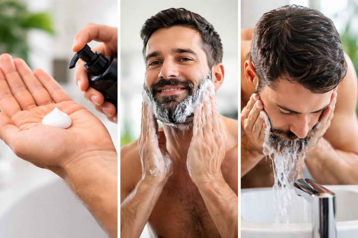Beard washing technique and product application