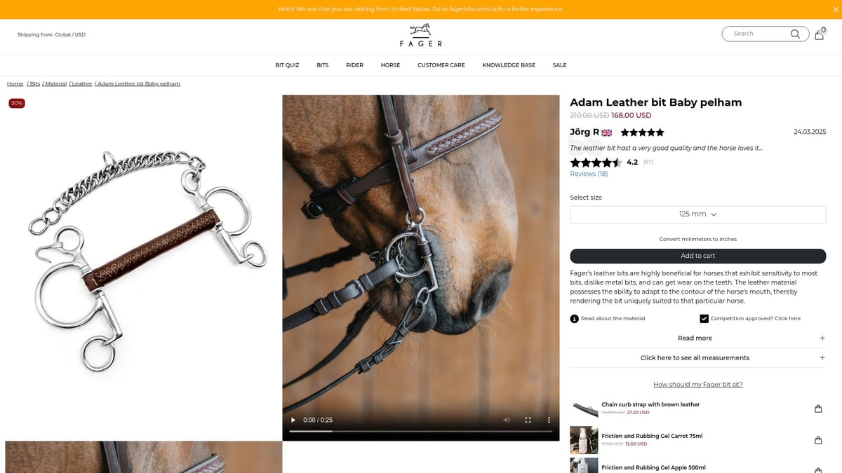 Top 7 Bit for a Strong Horse Choices in 2026 - Adam Leather Bit Baby Pelham – Fager