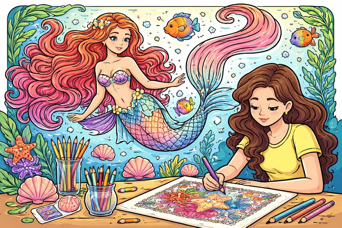 Mermaid coloring therapeutic benefits