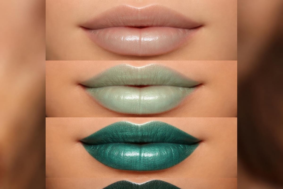 Green lip color shade spectrum