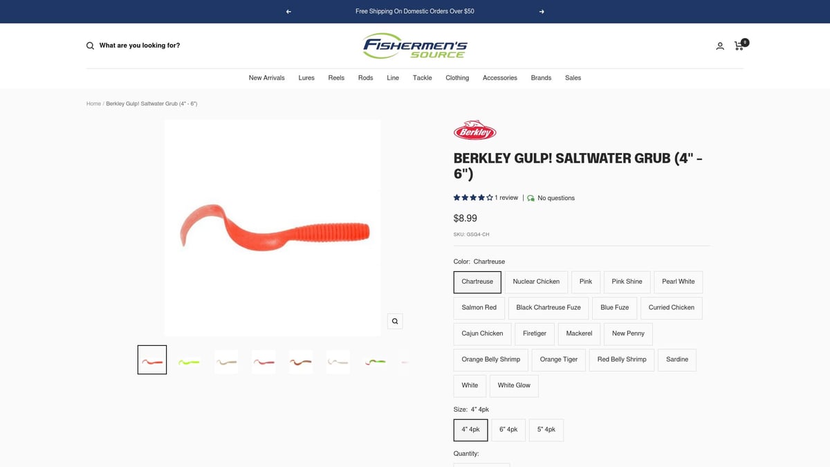 7 Best Lure Sale Deals for Anglers in 2026 - Berkley Gulp! Saltwater Grub (4