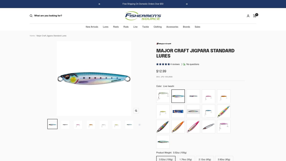 7 Best Lure Sale Deals for Anglers in 2026 - Major Craft Jigpara Standard Lures