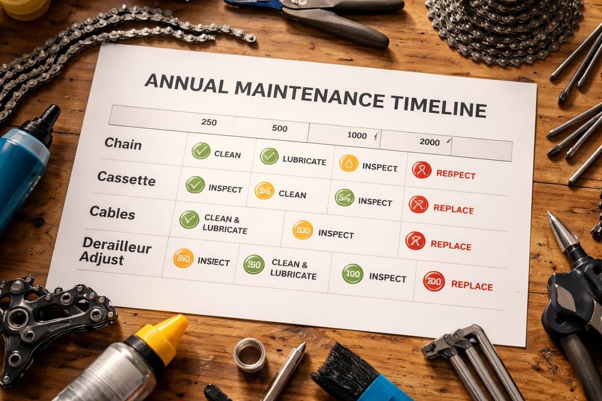 Bicycle gear maintenance schedule