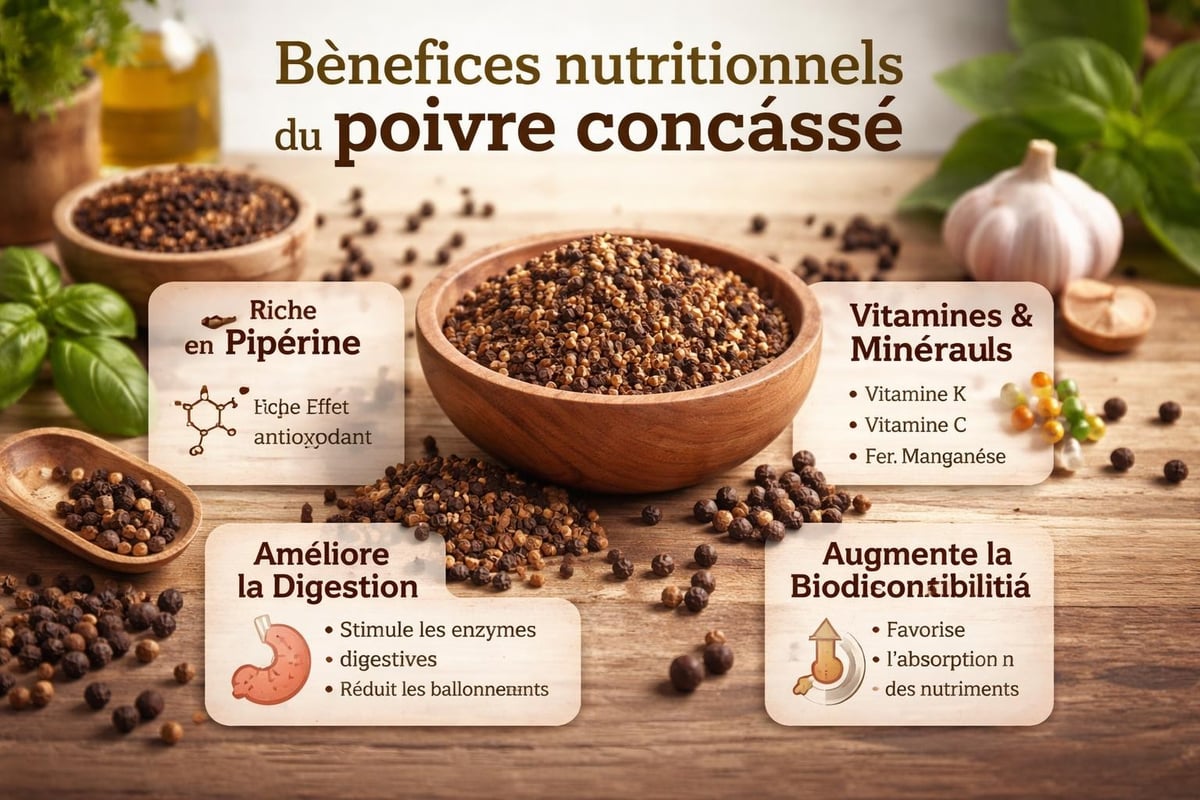 Propriétés du poivre concassé