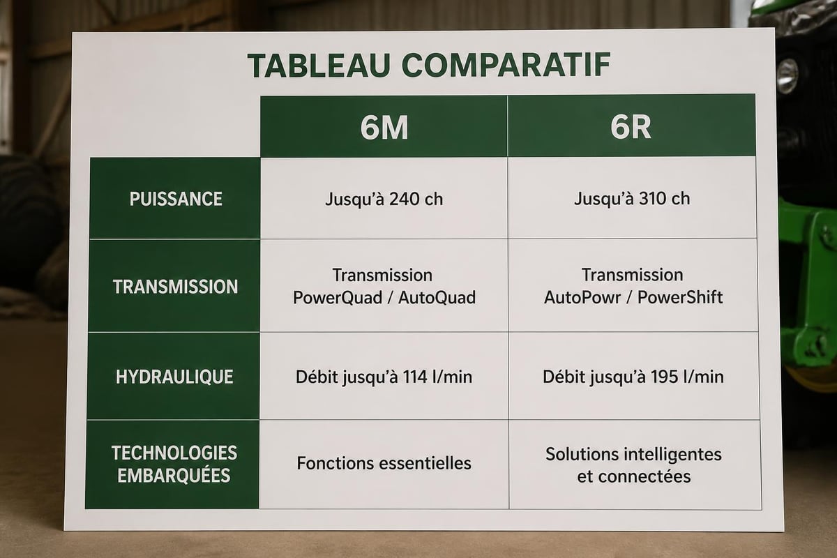 Comparaison modèles Série 6