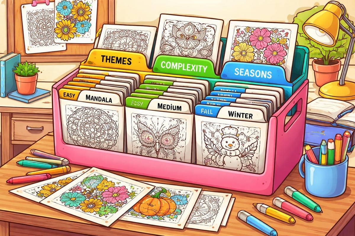 Organizing digital coloring files