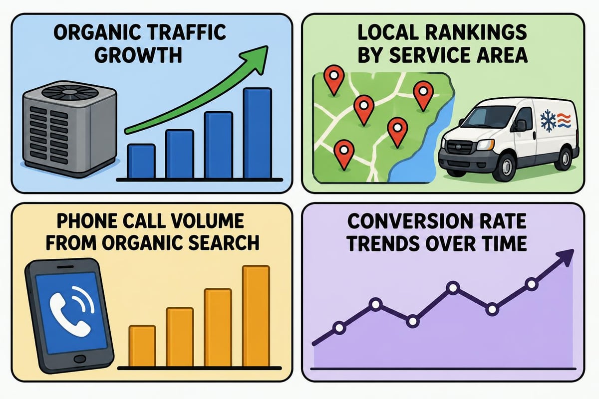 HVAC SEO performance dashboard