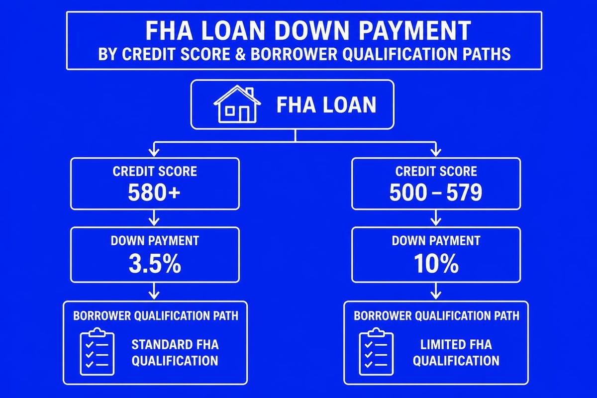 FHA credit score tiers and down payment percentages