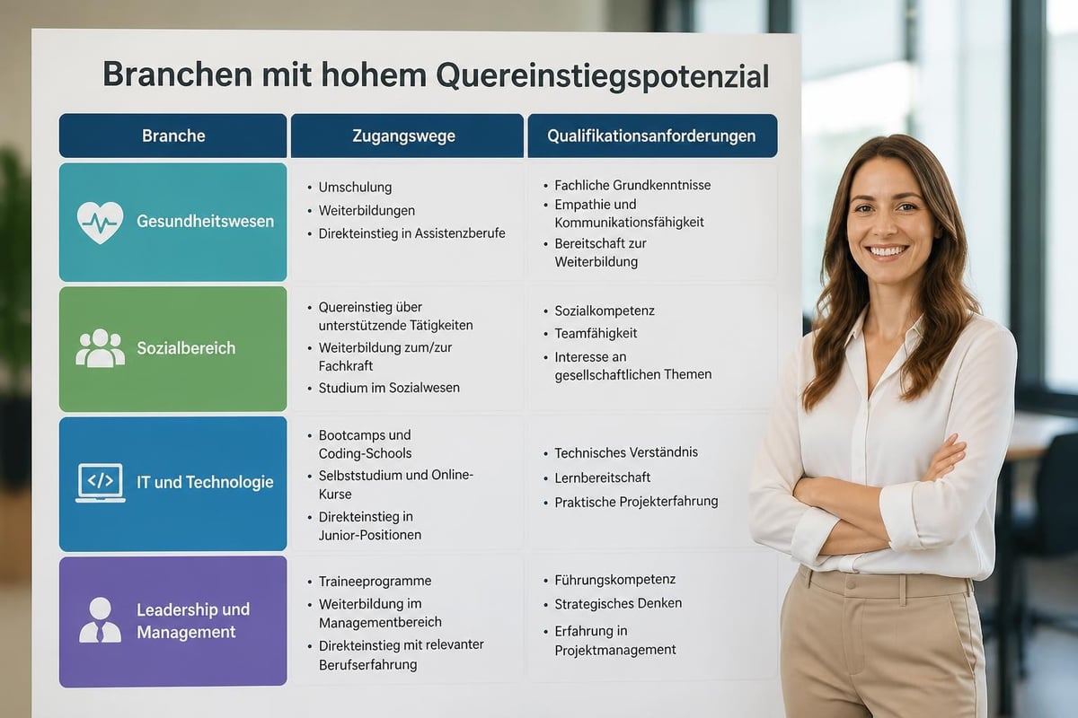 Berufsfelder für Quereinsteiger