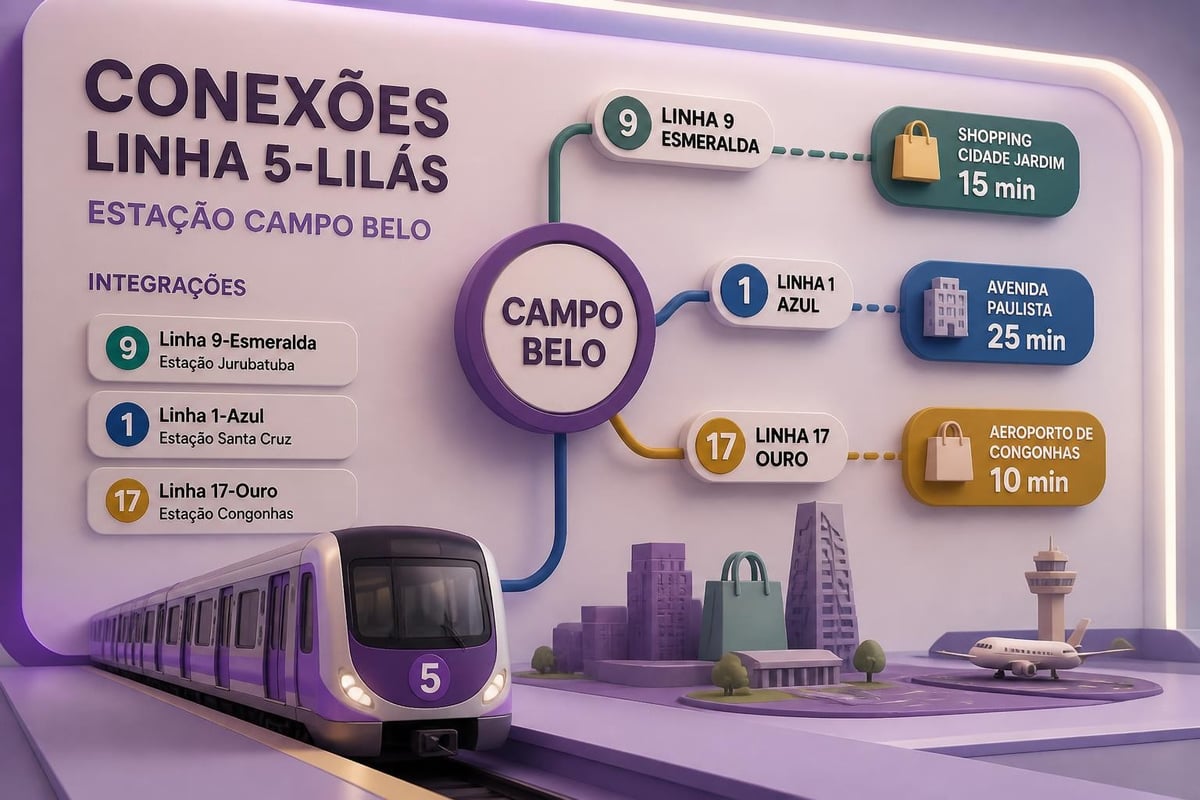 Mapa de conexões de transporte público