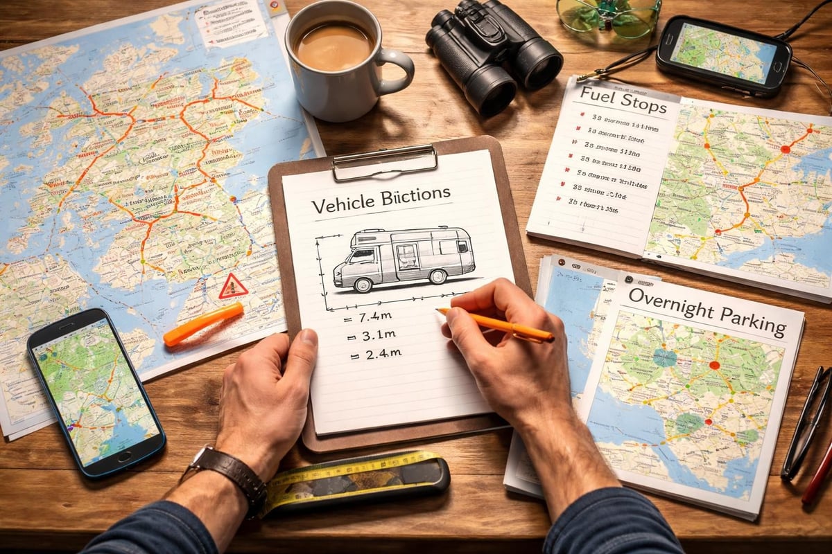 Motorhome navigation preparation