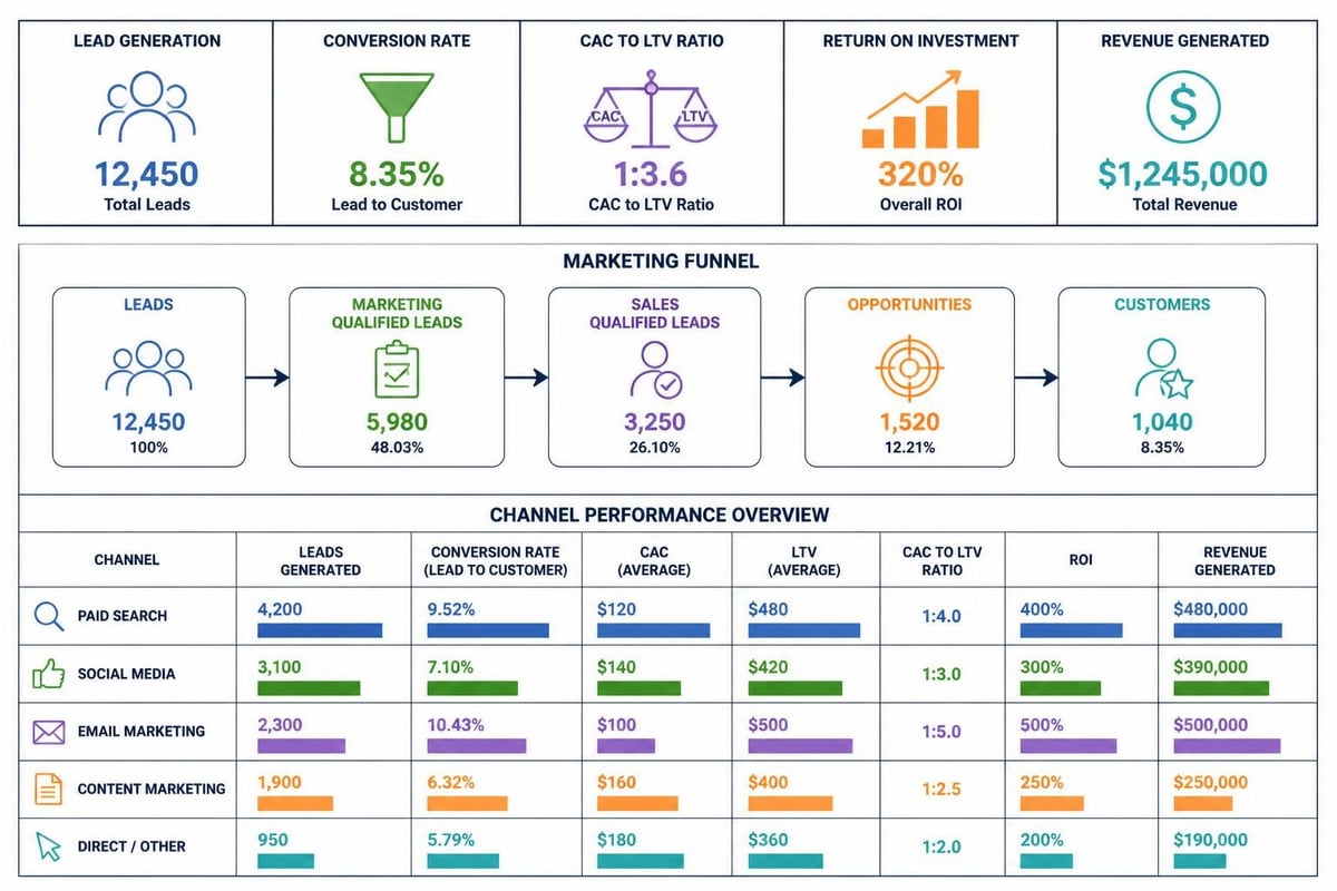 Performance dashboard metrics