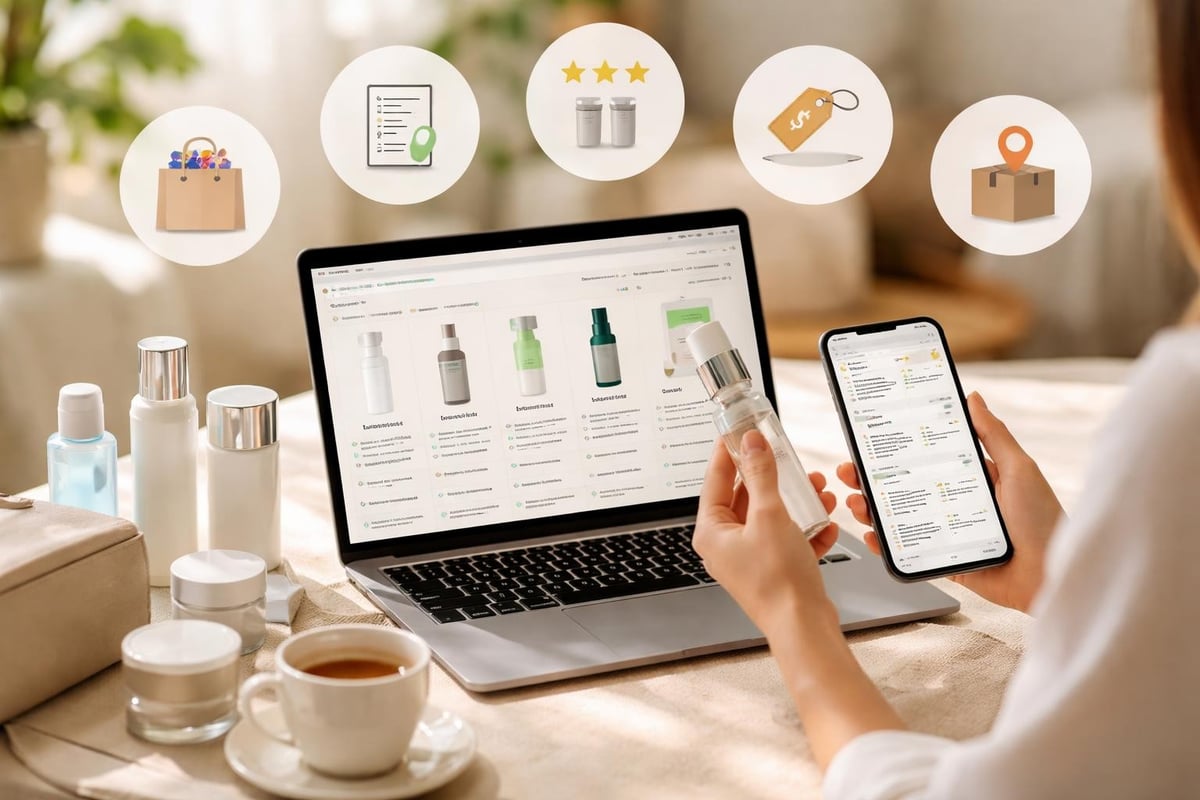 Online skincare shopping benefits