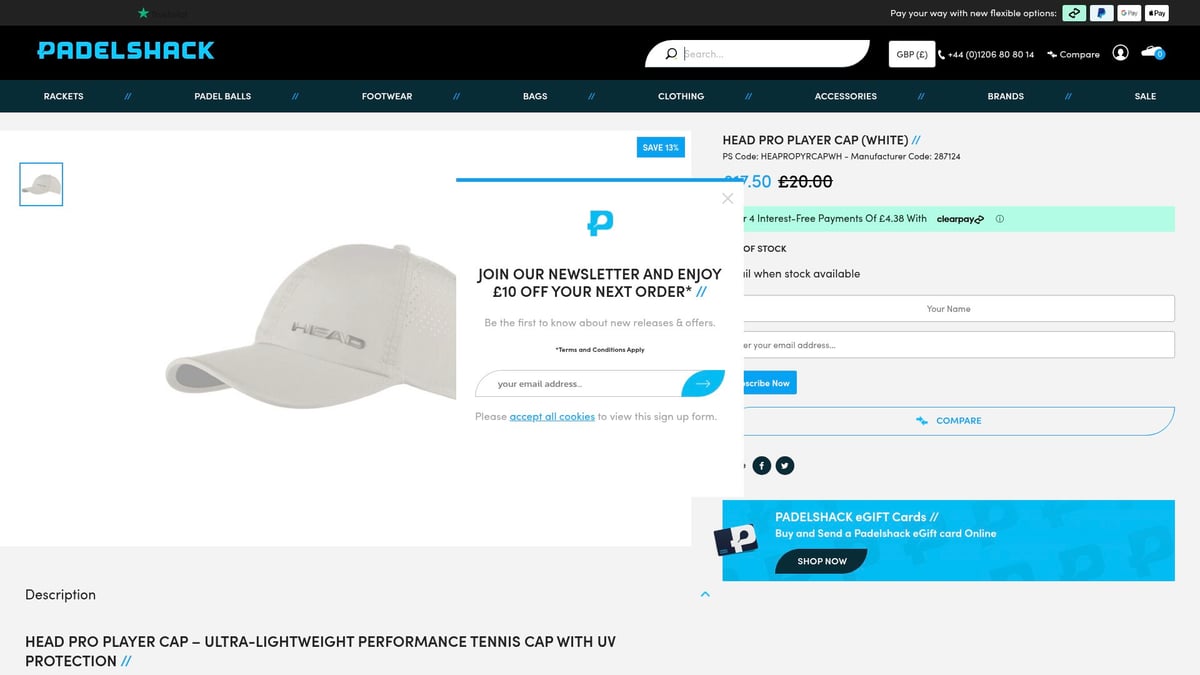 7 Best Padel Hats for Style and Comfort in 2025 - Head Pro Player Cap