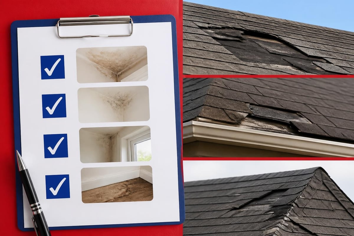 Interior and exterior wind damage indicators
