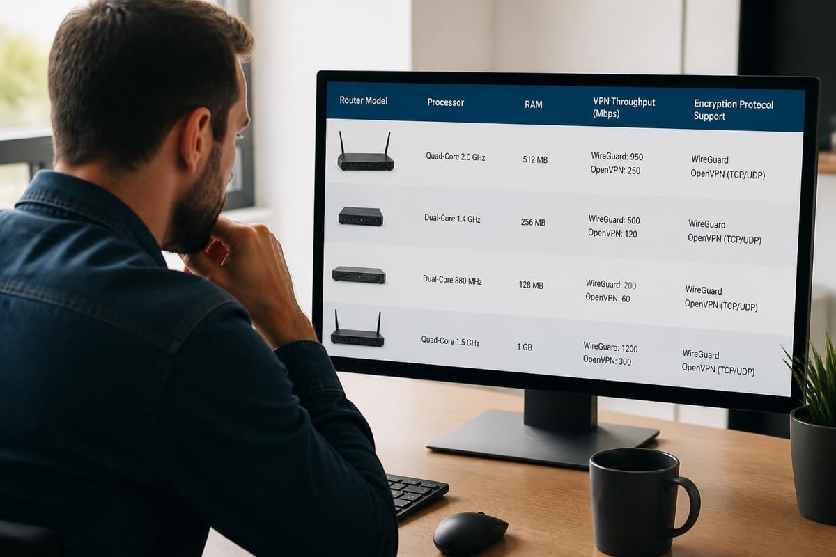 Router hardware specifications comparison