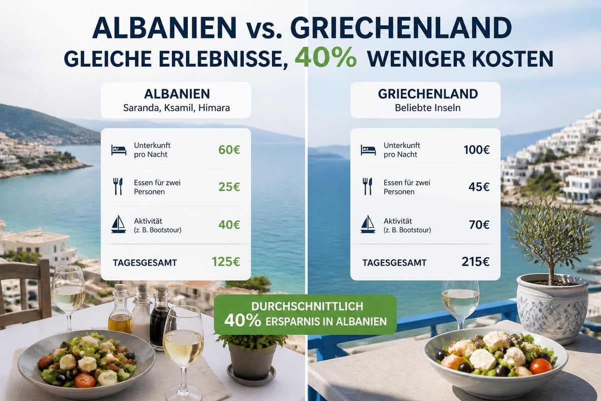 Albanische Riviera Ksamil Budget-Analyse