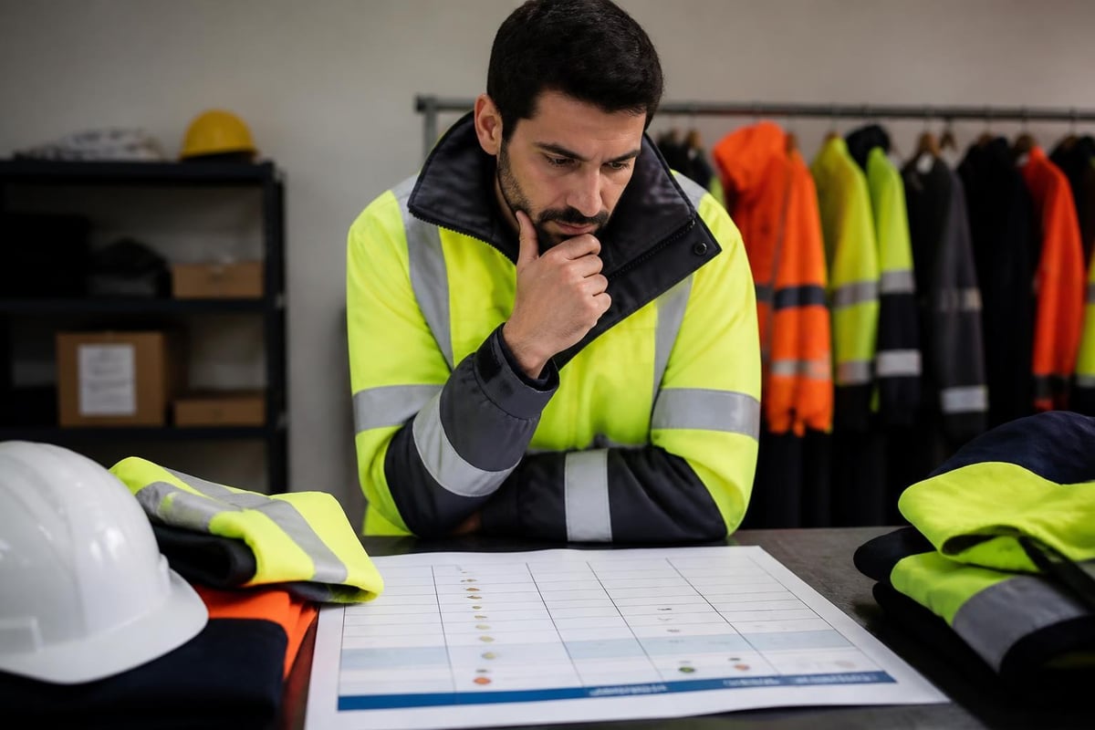 Safety workwear evaluation criteria