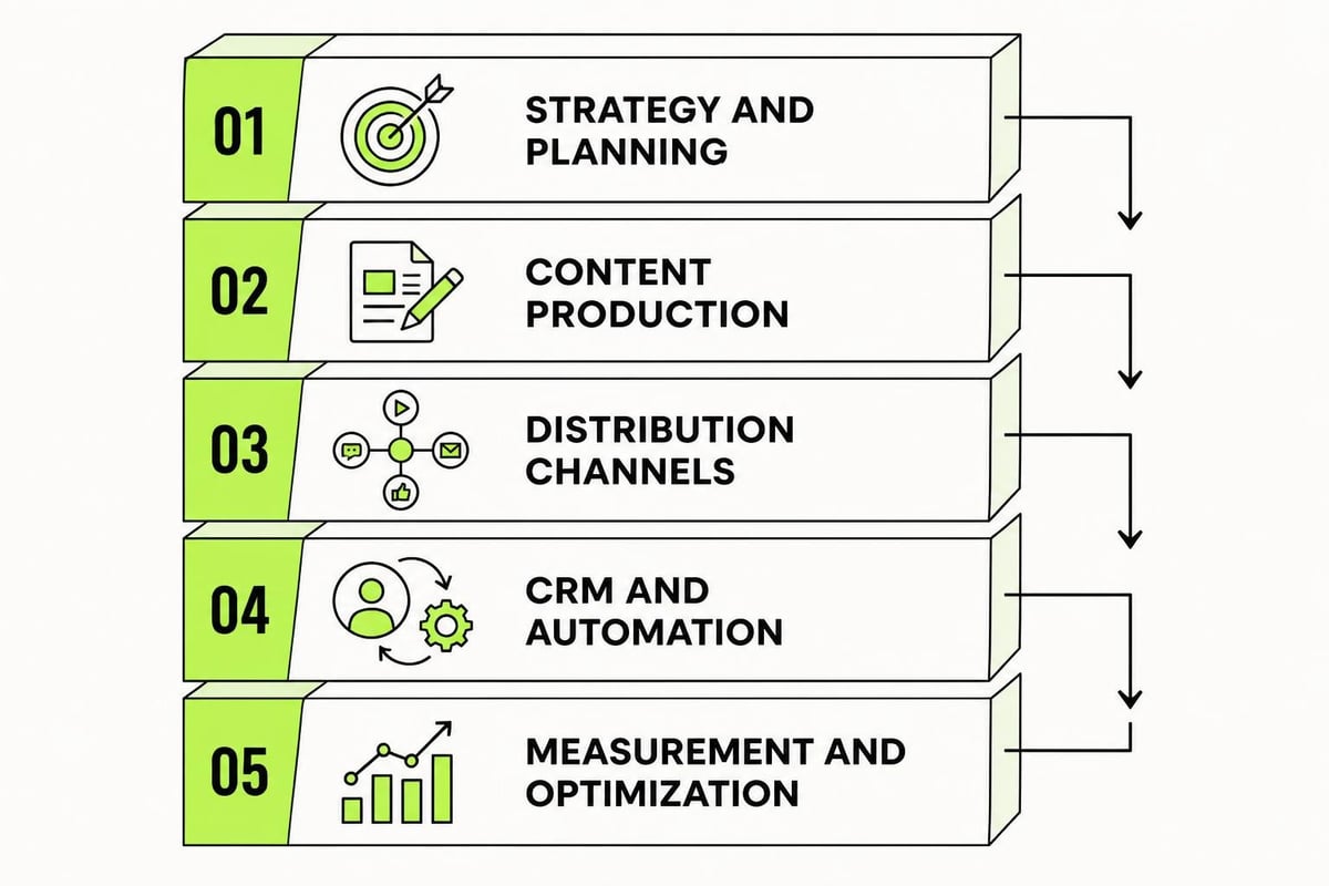 Content marketing infrastructure layers