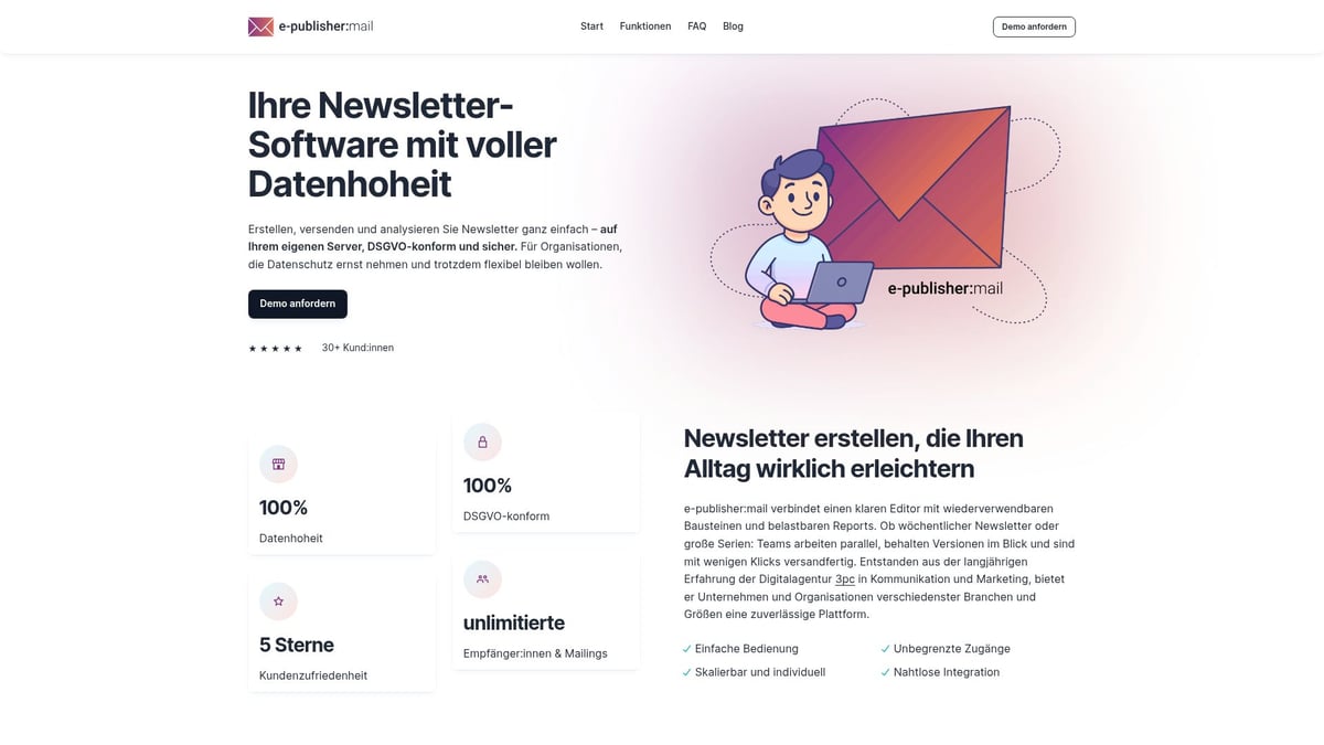 Top 8 Newsletter Tool Empfehlungen 2026 f&uuml;r erfolgreiches Marketing - e-publisher:mail &ndash; Die datensouver&auml;ne L&ouml;sung f&uuml;r Unternehmen