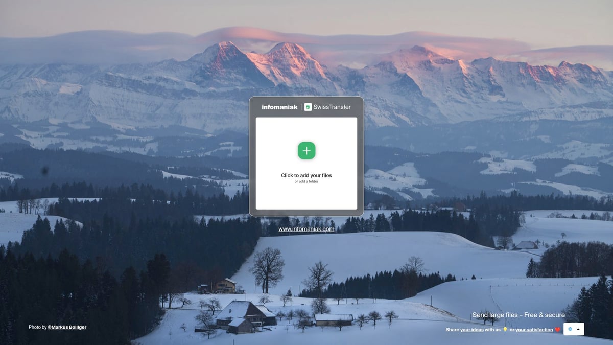 7 Clevere Wege, Große Dateien Versenden 2026 - SwissTransfer – Große Dateien ohne Anmeldung & mit Datenschutz