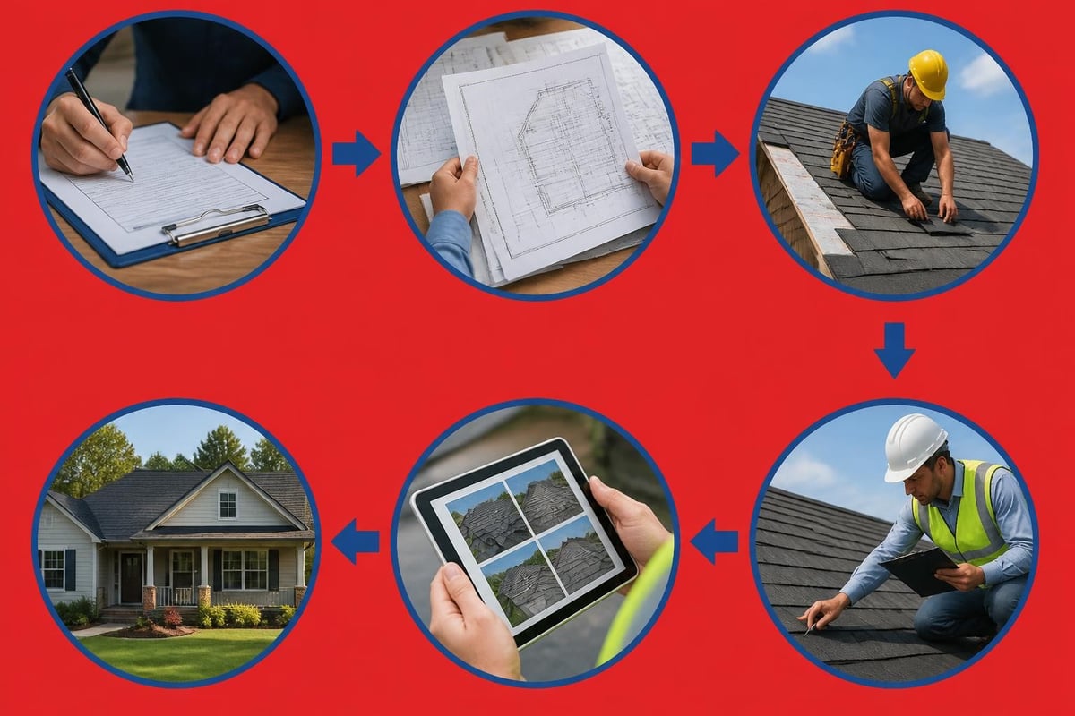 Roofing project compliance workflow