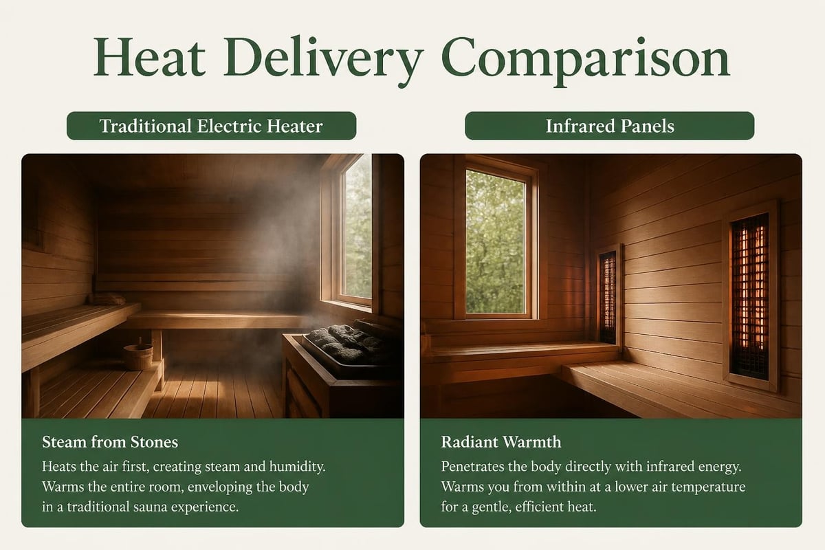 Traditional versus infrared heat delivery