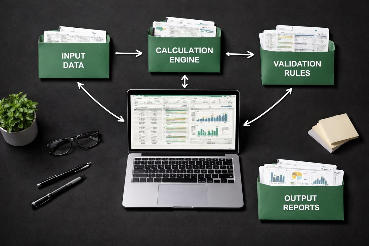 Spreadsheet data flow structure