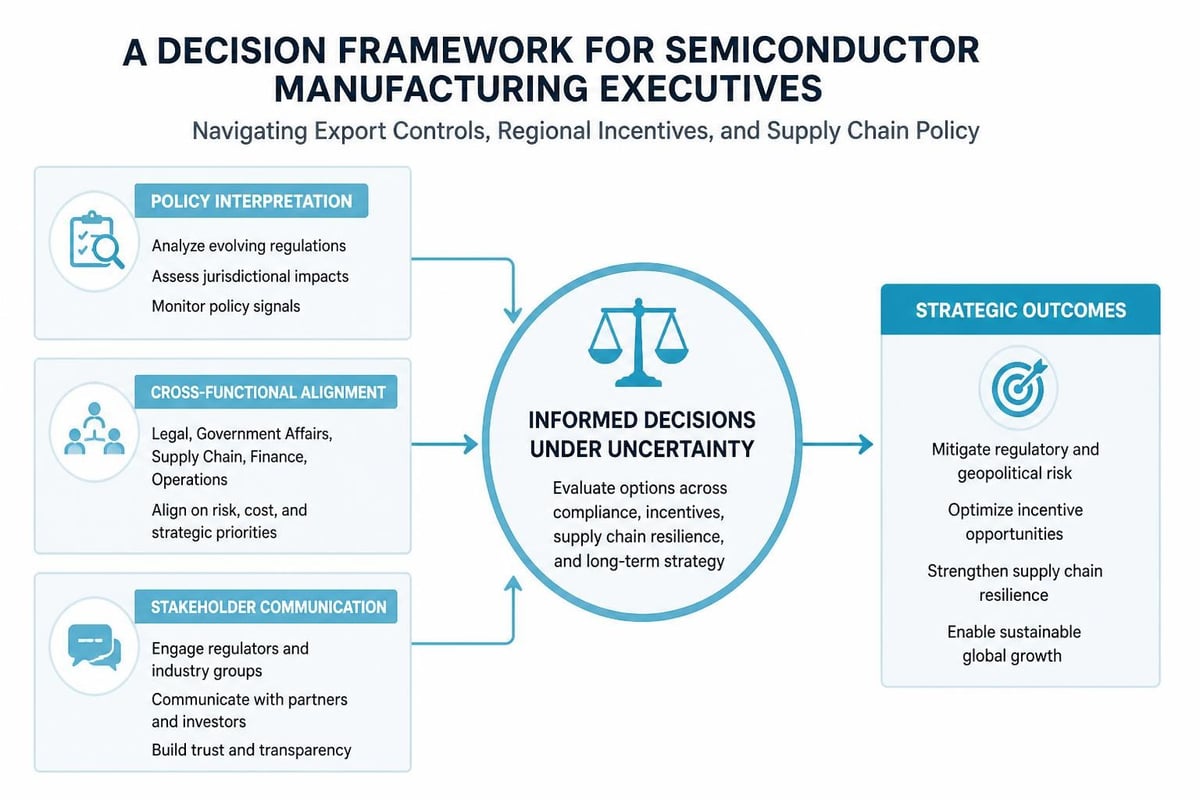 Geopolitical decision framework for semiconductor executives