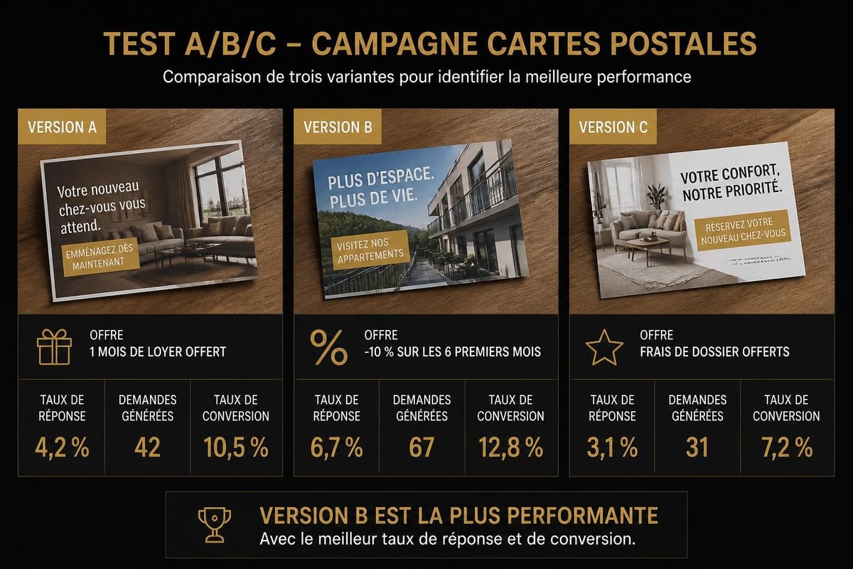 Test A/B postcard marketing