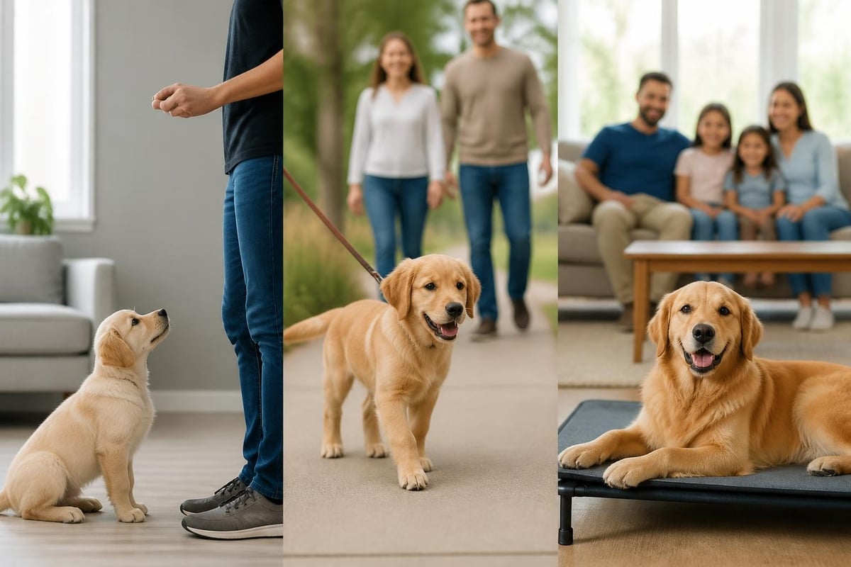 Family dog training progression