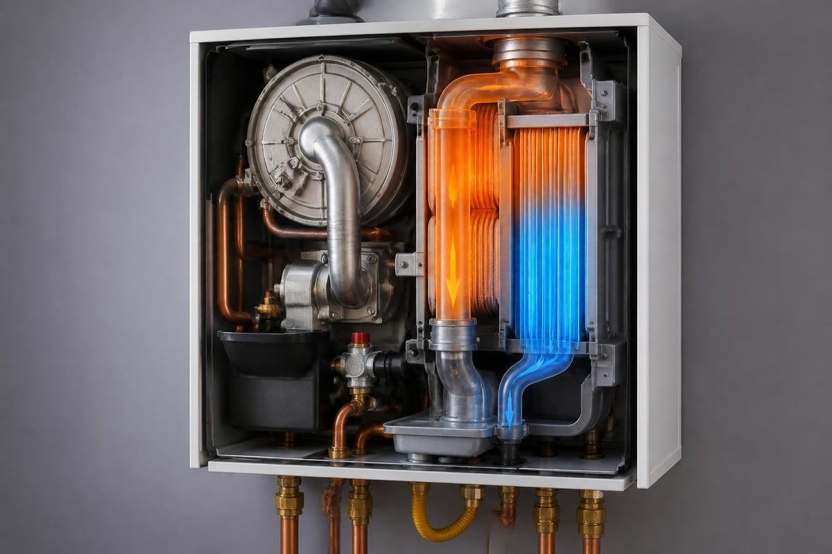 Condensing boiler efficiency process