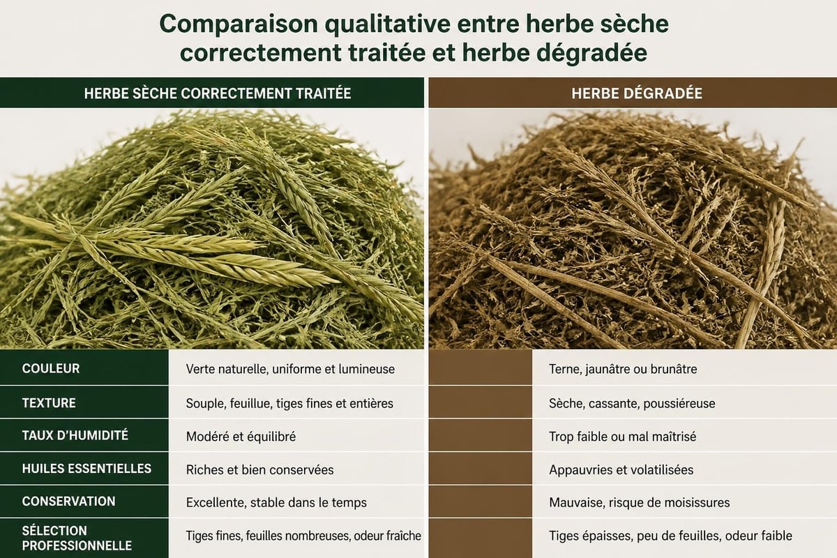 Qualité herbe séchée professionnelle