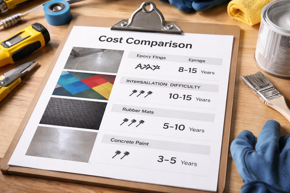 Garage flooring material comparison