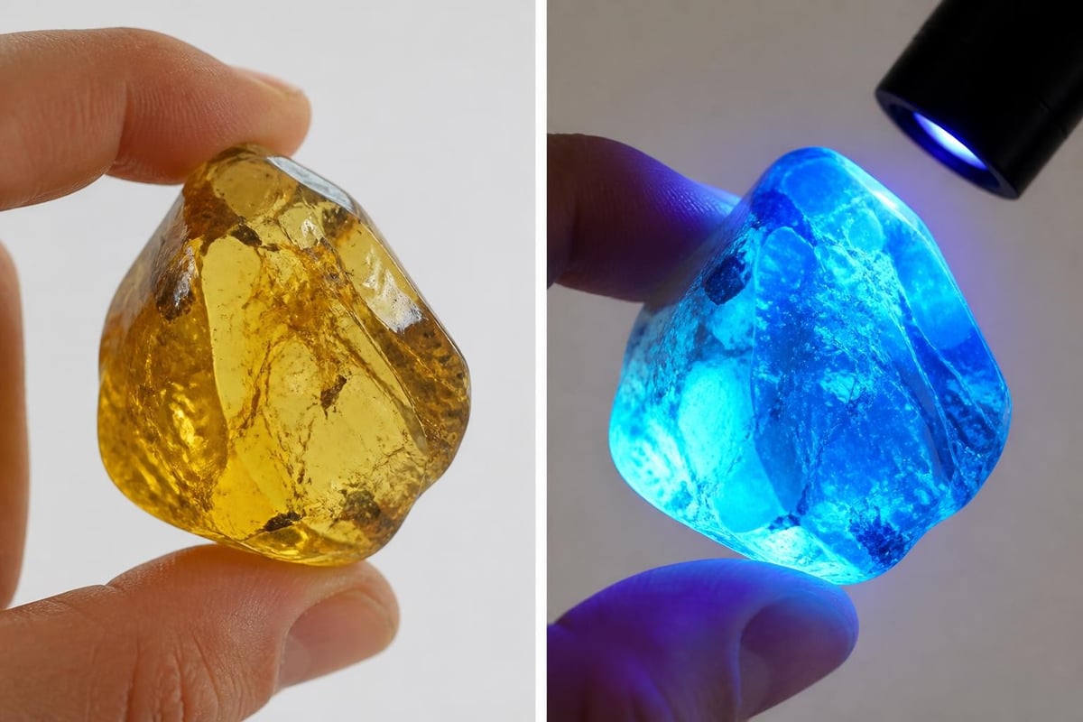 Blue amber fluorescence effect