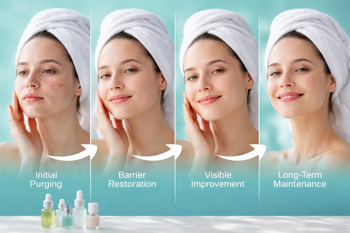 Acne treatment progression timeline