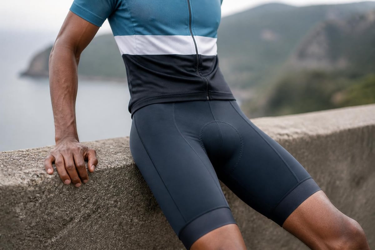 Chamois placement in bicycle suit
