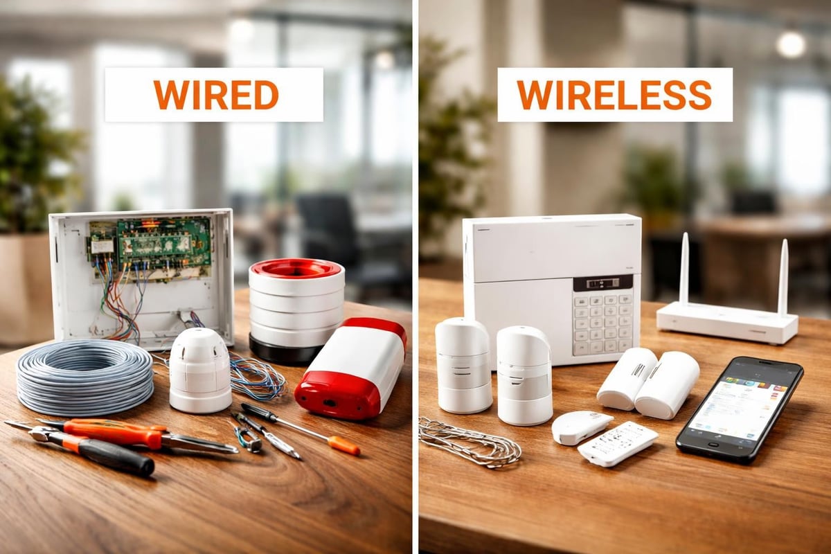 Wired versus wireless security system comparison