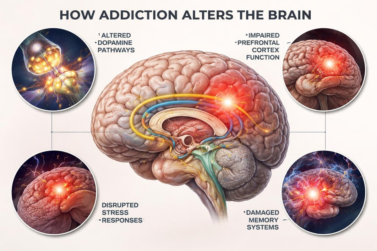 Brain chemistry changes in addiction