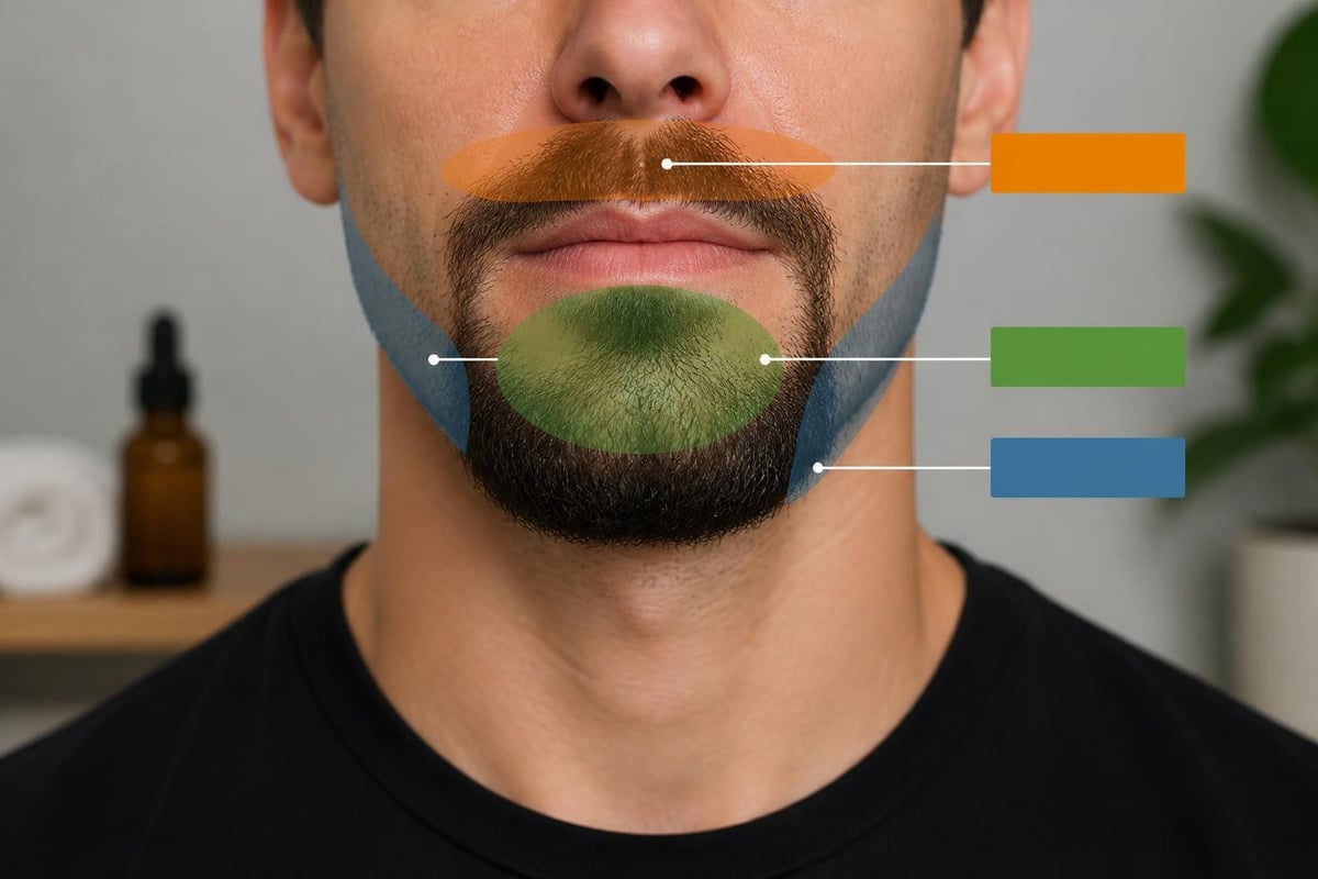 Goatee facial zones