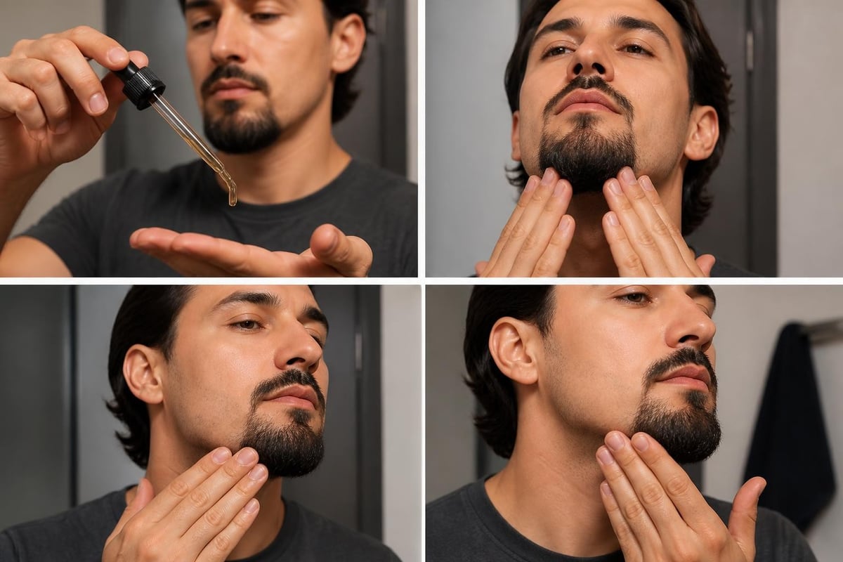 Goatee oil application steps