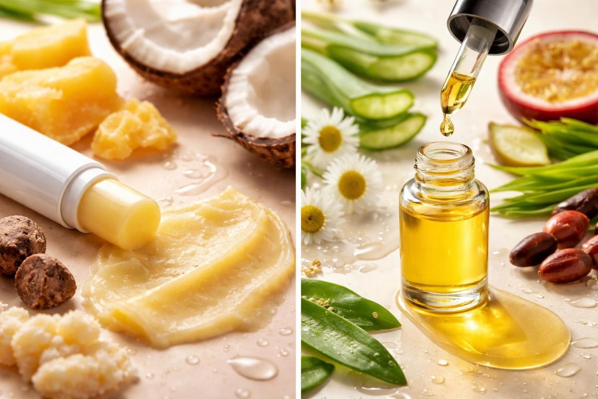 Comparing traditional lip balm and modern lip oil formulations