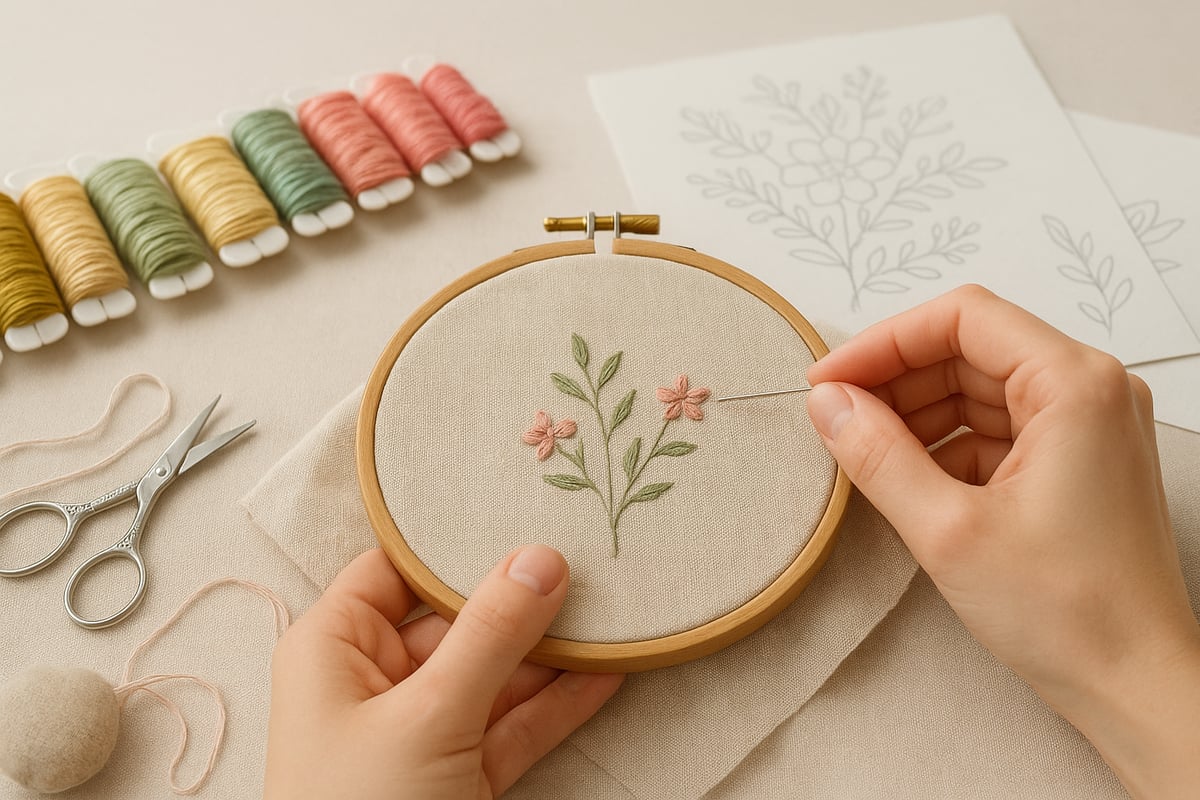 Proceso paso a paso para diseñar y crear un bordado a mano