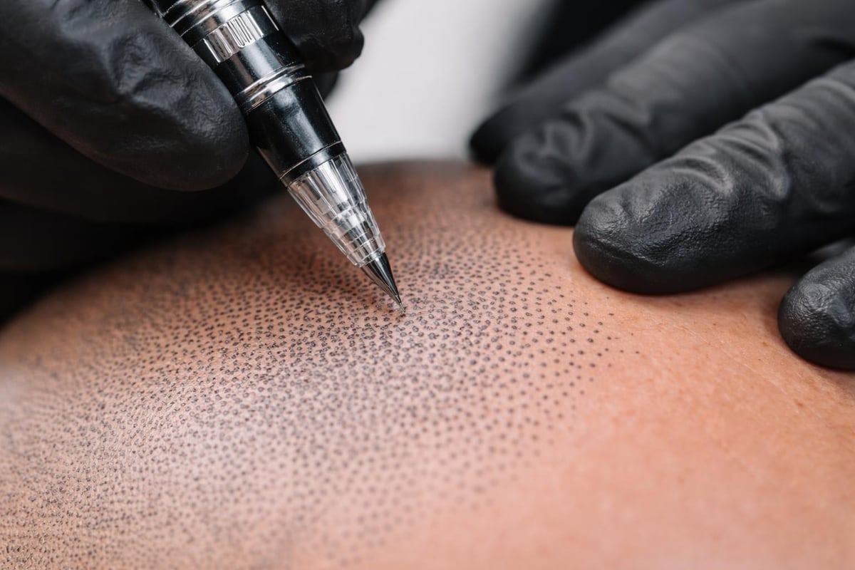 Scalp micropigmentation application technique