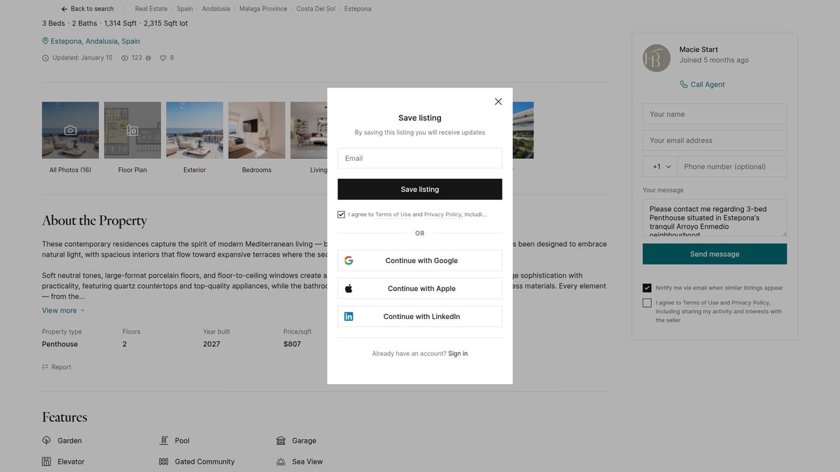 7 Best Apartments For Sale In Costa Del Sol Spain 2026 - 3-Bed Penthouse, Arroyo Enmedio, Estepona (€1,060,480)