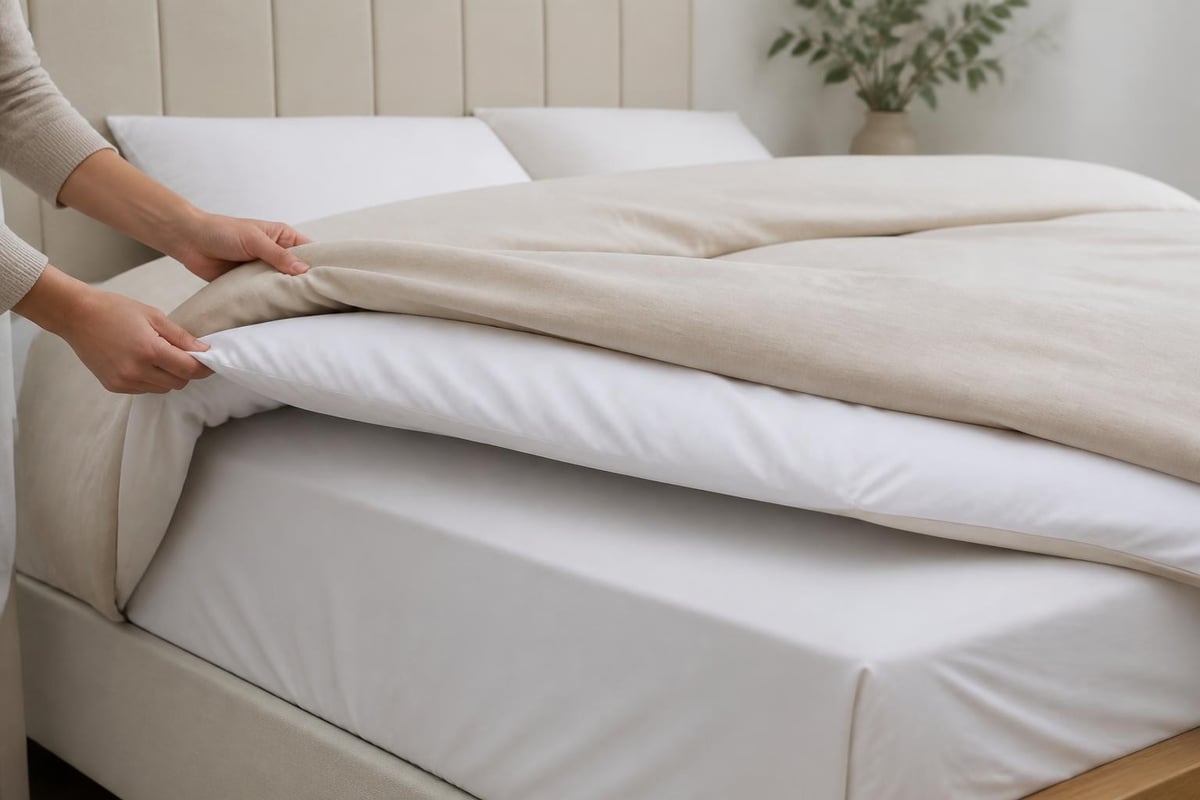 Duvet bed layering system