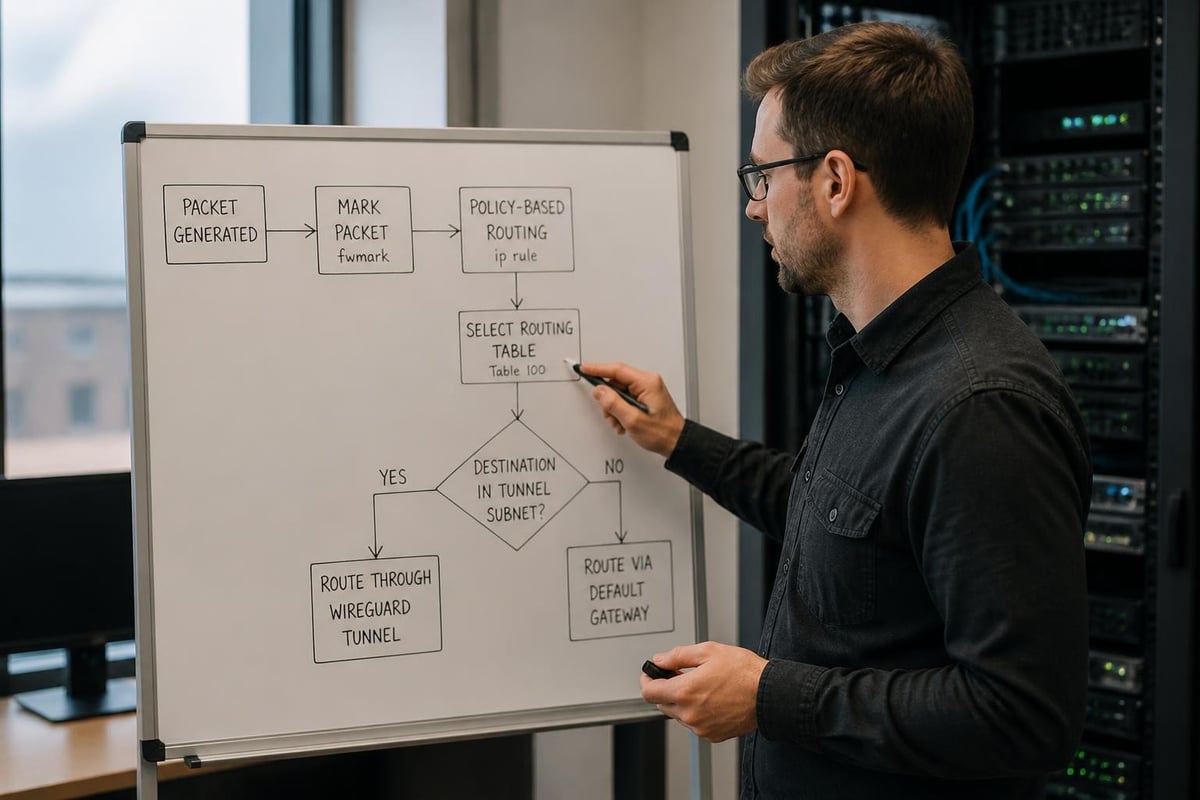 WireGuard policy-based routing flow