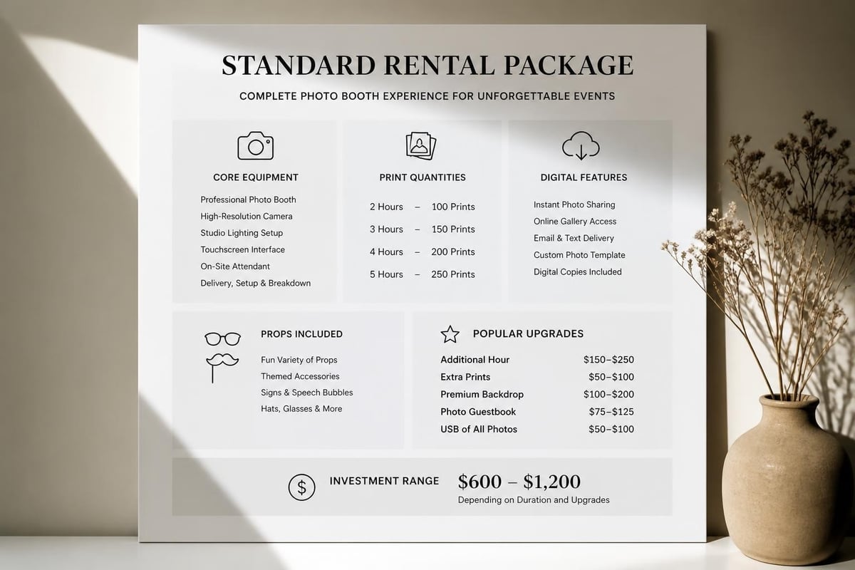 Photo booth package components