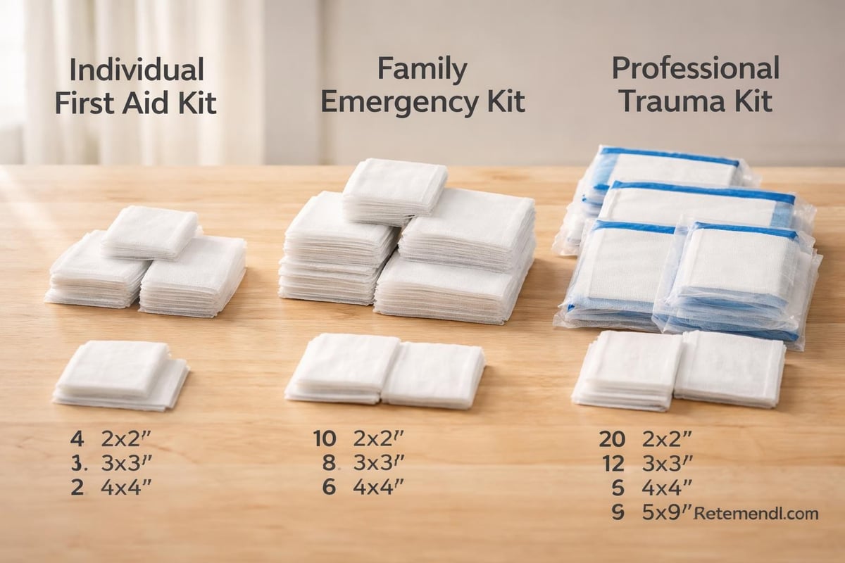 Medical kit gauze distribution